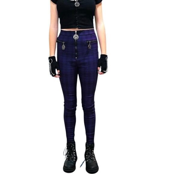 Banned Alternative Damien Stretch Check Trousers EUC - Picture 1 of 10